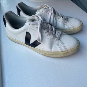 Veja White Sneakers with Black Logo